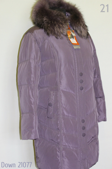 Пальто батального размера лиловое