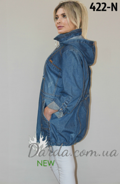Джинсовая куртка женская с капюшономYlanni 422-N