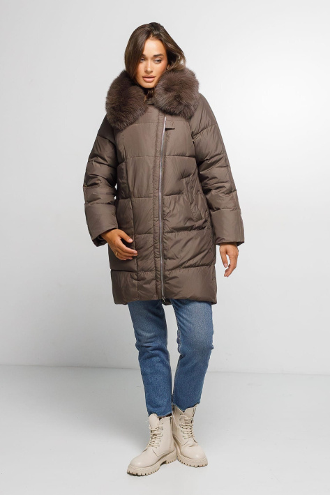 Пуховик з хутром песця шоколадний Пуховик з хутром
1031-20