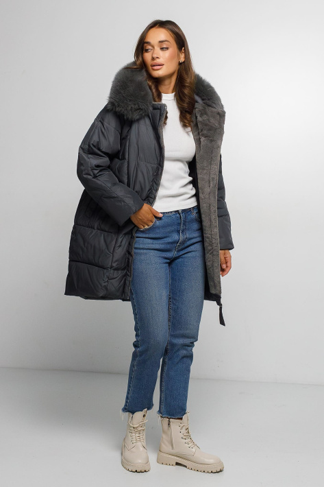 Пуховик з хутром натуральним жіночий 1 Пуховик з хутром 1031-9