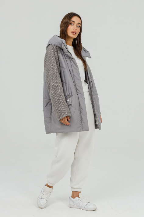 Куртка реглан жіноча сіра Куртка з рукавами під ангору 10610-8