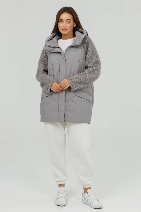 Куртка реглан сіра з капюшоном Куртка з рукавами під ангору 10610-9