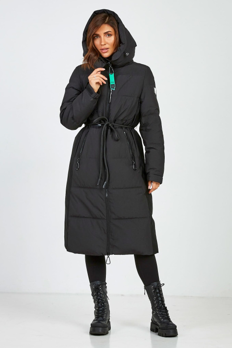 Пуховик приталений на дівчині в капюшоні Пуховик приталений 1116-3