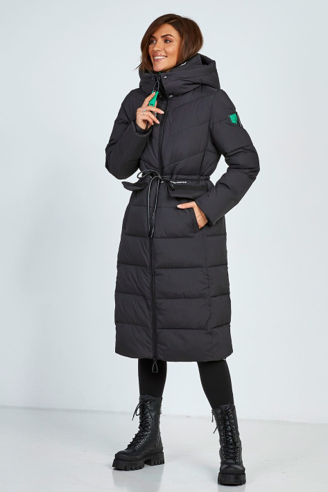 Пуховик Yimosis чорний жіночий довгий Пуховик Yimosis 1133-8