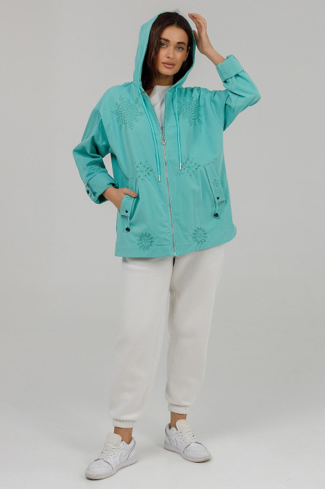 Вітровка-толстовка зелена на дівчині Вітровка-толстовка 1150-081