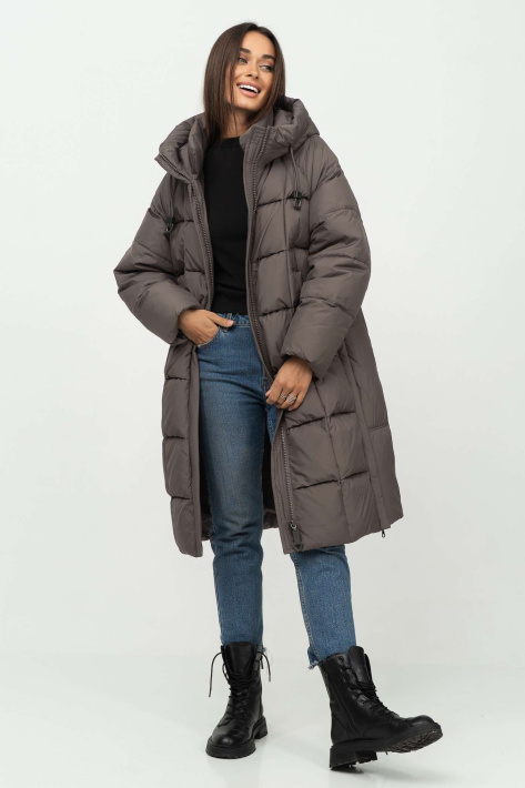 Пуховик стильний кавовий Пуховик стильний 118-30