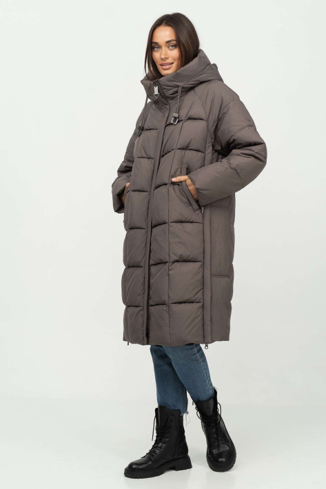 Пуховик стильний жіночий кавовий Пуховик стильний 118-31