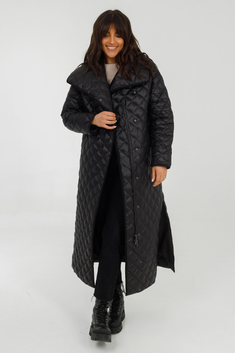 Пальто стеганое черное 1189-88