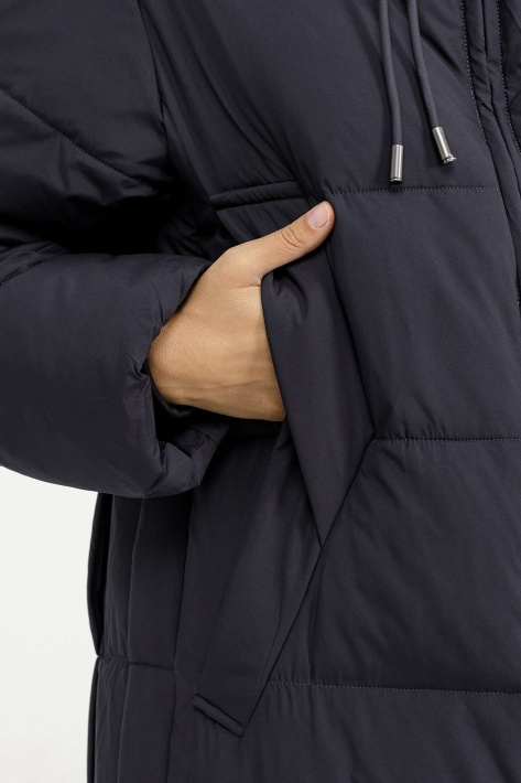 Пуховик жіночий синій фото 2 Пуховик великих розмірів 125-052