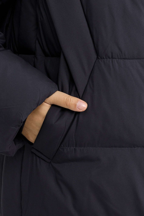 Пуховик жіночий синій фото 1 Пуховик великих розмірів 125-053