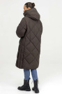 Пуховик жіночий шоколадний фото 4 Пуховик великих розмірів 125-06