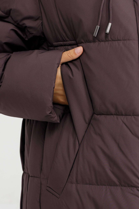 Пуховик жіночий колір інжир фото 3 Пуховик великих розмірів 125-33