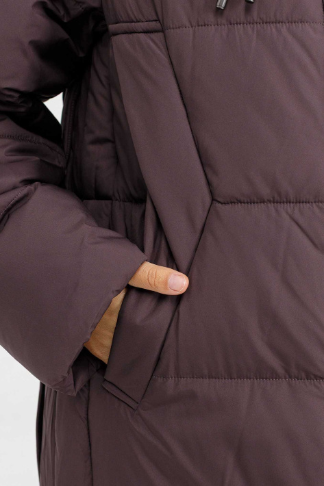 Пуховик жіночий колір інжир фото 2 Пуховик великих розмірів 125-34