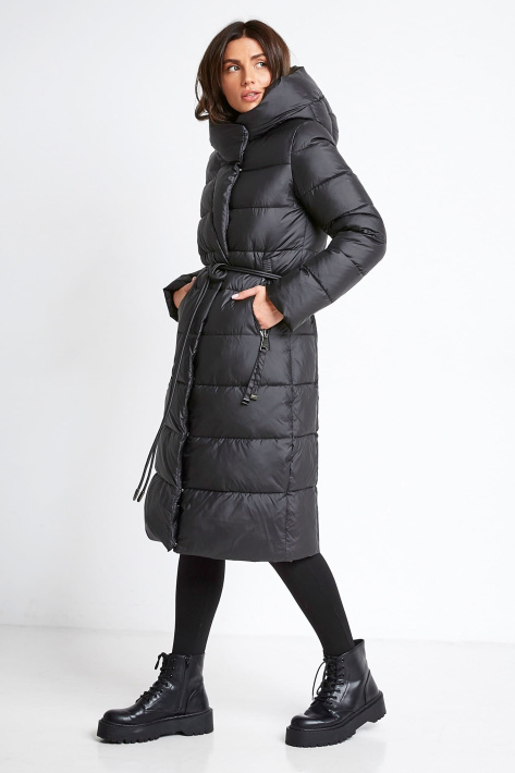 Зимнее пальто черное 1388-4