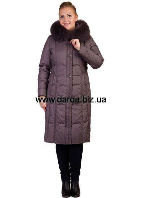 Длинное женское зимнее пальто с мехом натуральним Decently 13В1212