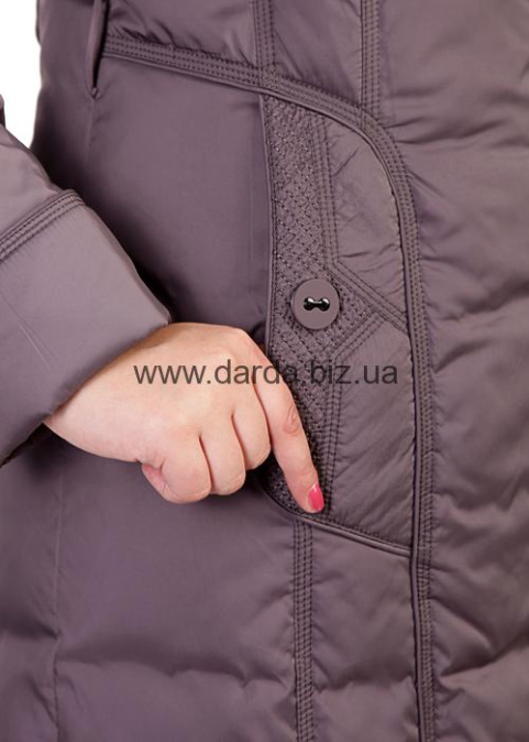 Длинное женское зимнее пальто с мехом стильное Decently 13В1212