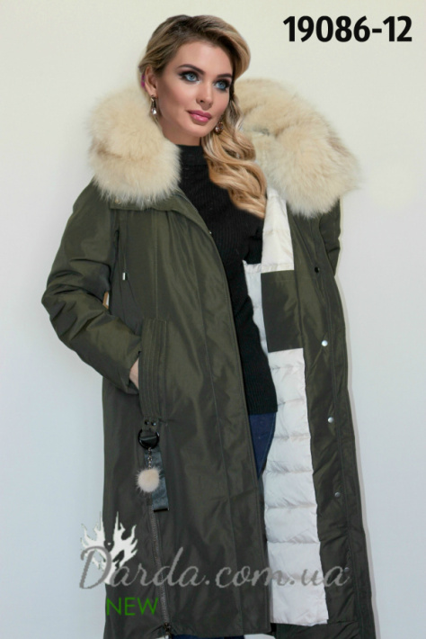 Парка женская с натуральным мехом Mishele 19086 в раскрытом виде Парка женская с натуральным мехом Mishele 19086 фото 7