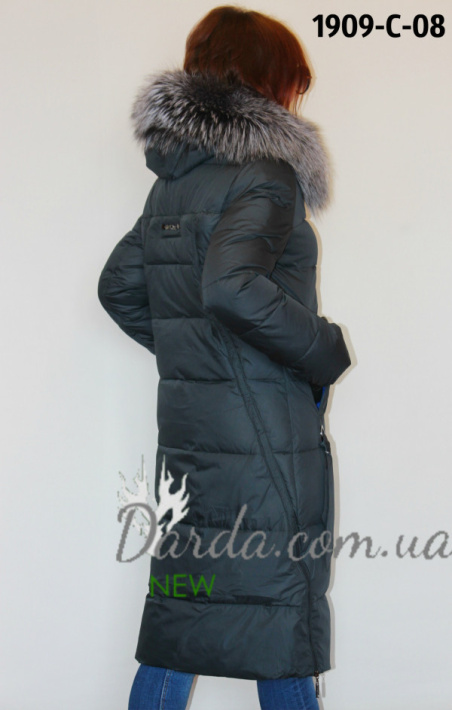 Зимний пуховик с натуральным мехом фирма Armilise 1909-C черного цвета Зимний пуховик с натуральным мехом фирма Armilise 1909-C фото 2