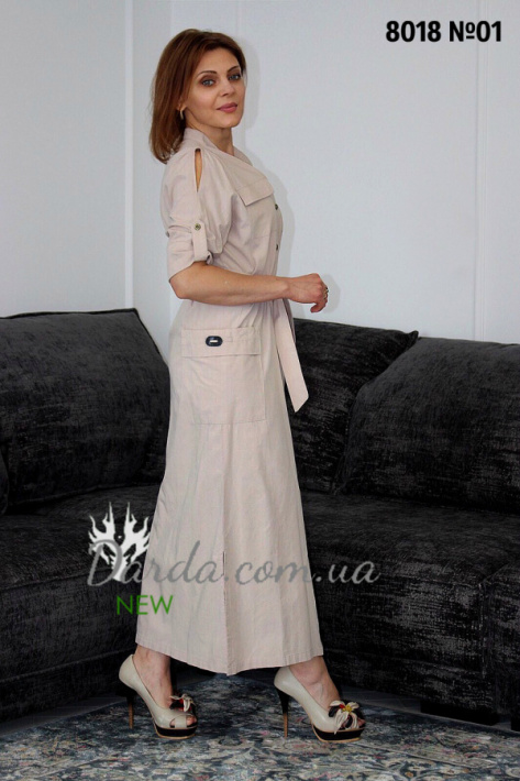 Длинное платье-рубашка Ylanni 8018-2