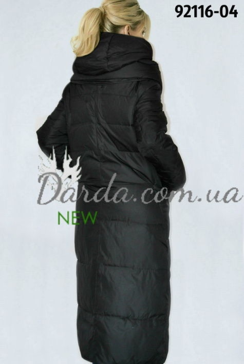 Длинный пуховик-одеяло для высоких девушек Damader 92116 вид сзади Длинный пуховик-одеяло для высоких девушек Damader 92116 фото 4