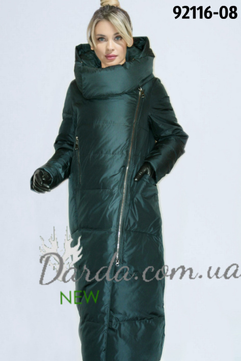 Длинный пуховик-одеяло для высоких девушек Damader 92116 изумрудный Длинный пуховик-одеяло для высоких девушек Damader 92116 фото 3
