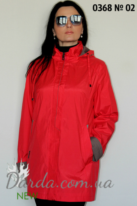 Ветровка большого размера Poem 0368-CB красная Ветровка большого размера Poem 0368-CB фото 4