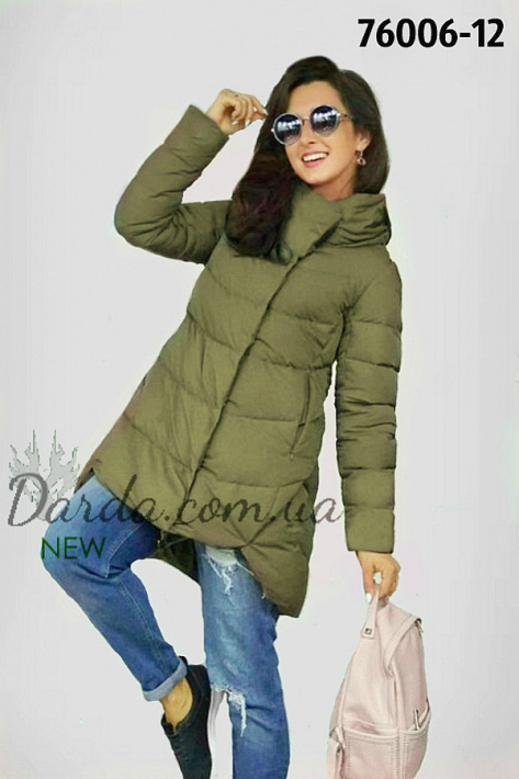 Женская куртка осень-зима Gessica 76006 цвета хаки Женская куртка осень-зима Gessica 76006 фото 5