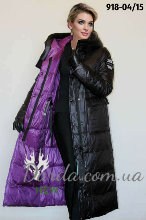 Женский двухсторонний пуховик Tongoi 918 черный Женский двухсторонний пуховик Tongoi 918 фото 1