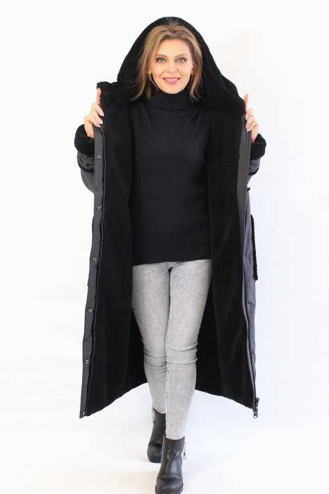 Двухсторонняя шуба пуховик на две стороны Двухсторонняя шуба пуховик 987-1-04