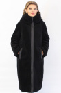 Двухсторонняя шуба черная Двухсторонняя шуба пуховик 987-1-043