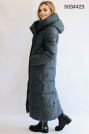 Длинный зимний пуховик изумрудный Длинный зимний пуховик 503-423-1