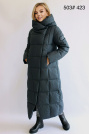 Длинный зимний пуховик хвойного цвета Длинный зимний пуховик 503-423-2
