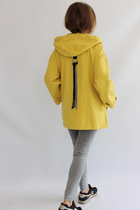 Джинсовая куртка желтая на фото сзади Джинсовая куртка oversize 741-061
