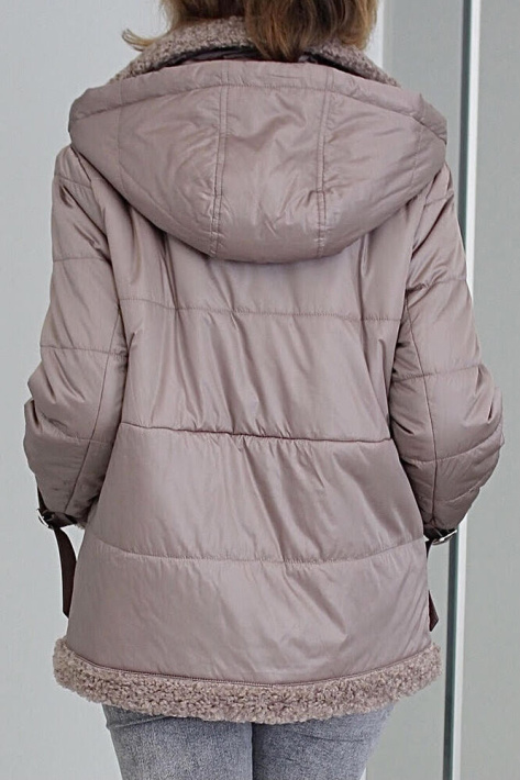 Куртка бомбер с овчиной вид сзади 9775  Куртка бомбер с овчиной 9775 фото 8