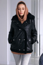 Куртка бомбер с овчиной с двубортной застёжкой Куртка бомбер с овчиной двубортный 9775
