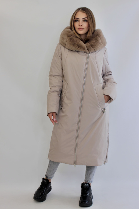 Пальто с мехом кролика 566-103