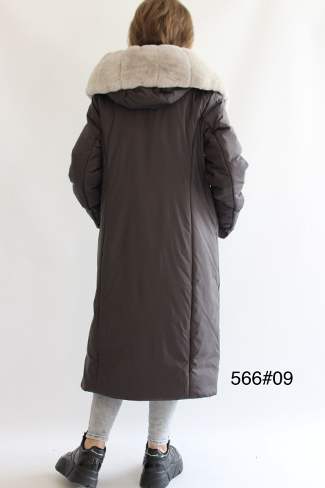 Пальто с мехом кролика 566-91