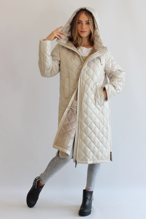 Пальто стеганое жемчужное Пальто стеганое на флисе 21121-3