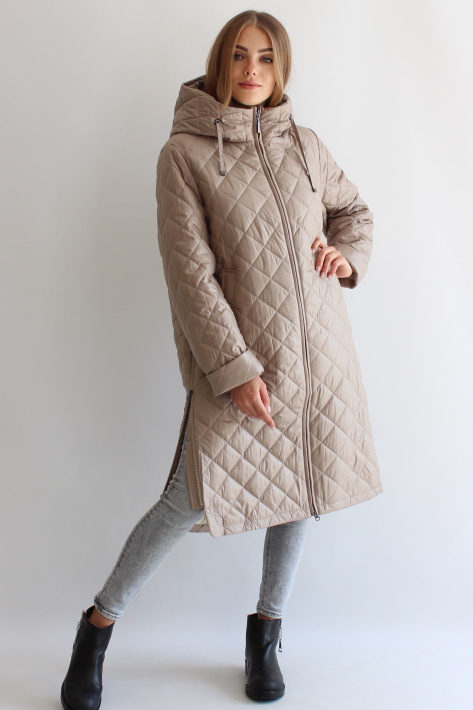 Пальто стеганое бежевое Пальто стеганое на флисе 21121-31