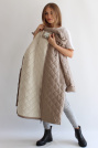Пальто стеганое цвет тауп с молочным флисом Пальто стеганое на флисе 21121-33
