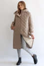 Пальто стеганое на флисе цвета тауп Пальто стеганое на флисе 21121-34