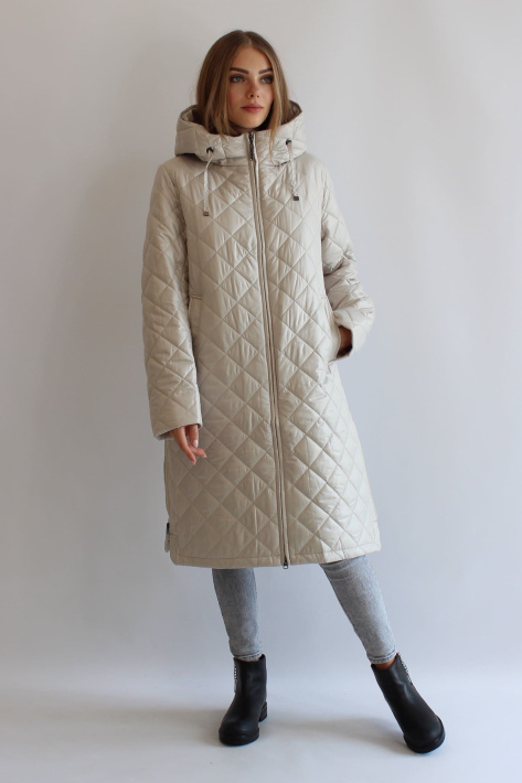 Пальто стеганое белое Пальто стеганое на флисе 21121-4