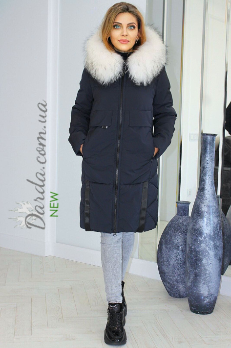 Парка с натуральным белым мехом енота Towmy 3735 Парка с натуральным мехом белого цвета Towmy 3735