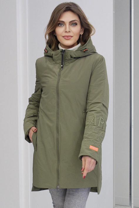Парка весенняя цвета хаки 7117-12 Парка весенняя хаки 717