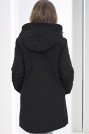 Парка весенняя черная с капюшоном 7117-04 Парка весенняя с капюшоном 7117