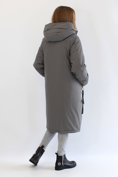 Парка зимняя oversize оливка сзади Парка зимняя oversize 51061-23