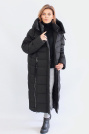 Пуховик женский черный Пуховик больших размеров 22865-041