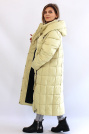 Пуховик женский ванильного цвета Пуховик больших размеров 22865-067
