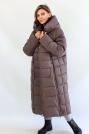 Пуховик женский капучино спереди Пуховик больших размеров 22865-092