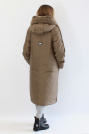 Пуховик дублёнка с капюшоном на фото сзади Пуховик дублёнка 987-605-01
